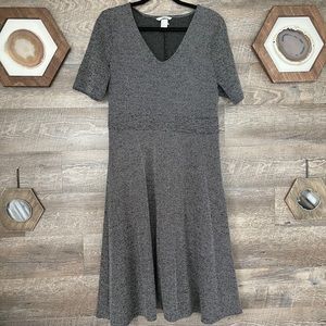 H&M Black & White V-Neck Swing Dress, NWOT